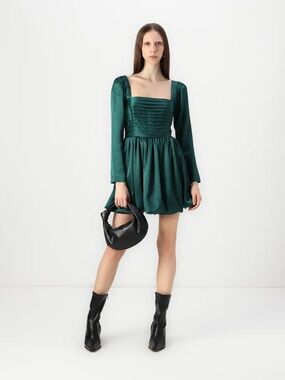 Abercrombie Emerson Long Sleeve Satin Mini Dress